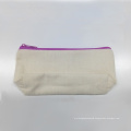 Nature Color Canvas Eco-Friendly 100% Cotton Reusable Christmas Gifts Colorful Zipper Flat Pouch